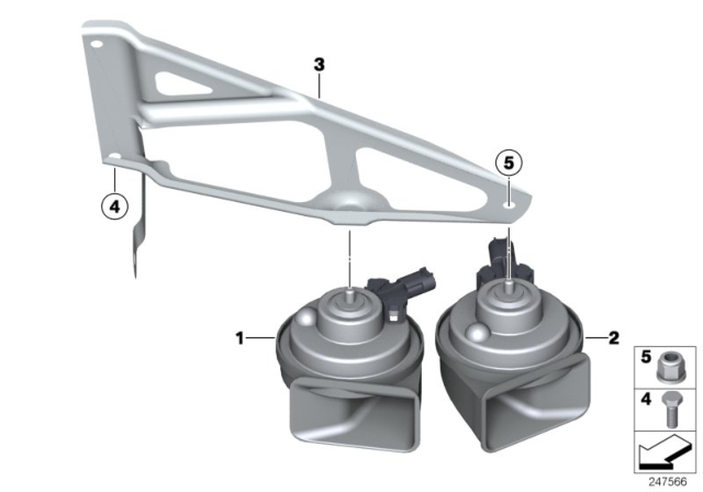 2012 BMW M3 High Pitch Horn Diagram for 61336907044