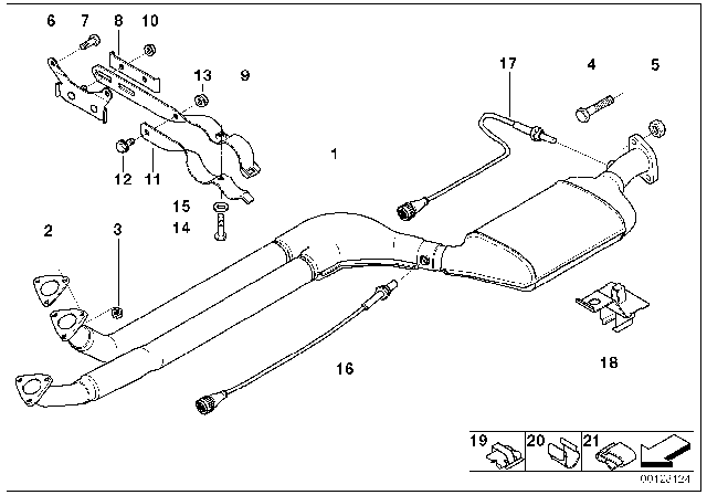 2000 BMW Z3 Catalytic Converter Diagram for 18301436828