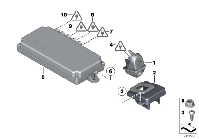 2011 BMW 550i GT Reversing Camera Diagram