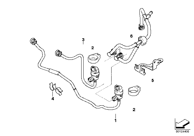 2008 BMW 760Li Fuel Tank Ventilation Valve With Pipe Diagram for 13907515794