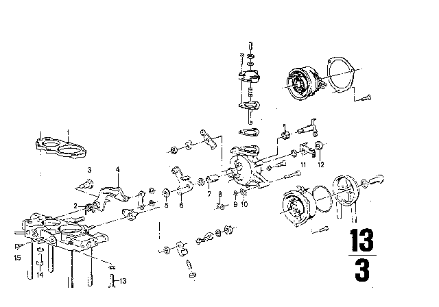 1969 BMW 2500 Carburetor Cap / Piston / Float Diagram 1