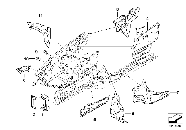 2010 BMW X3 Front Body Bracket Diagram 2