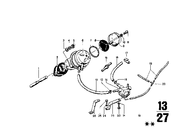 1969 BMW 2002 Fuel Pump Diagram for 13311265192