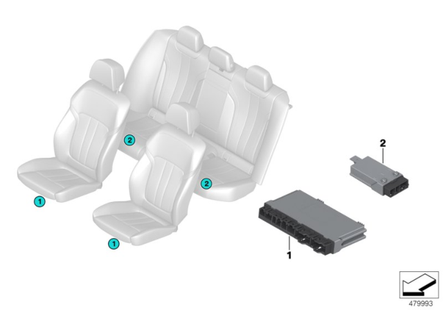 2020 BMW M5 Control Unit Seat Module Diagram