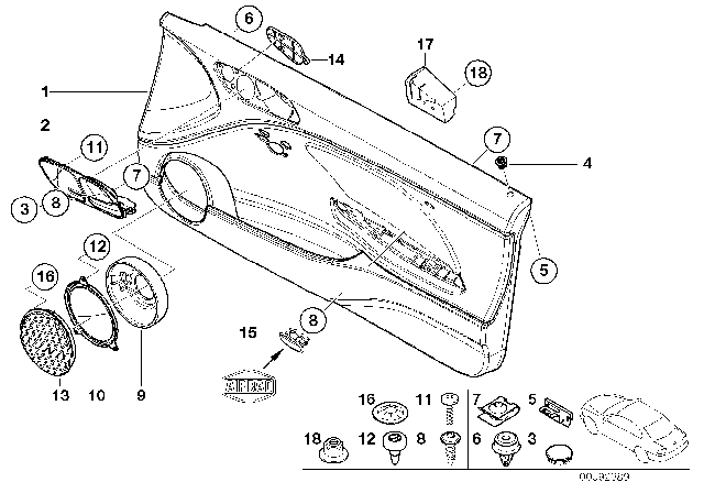 2006 BMW M3 Door Trim Panel Diagram 2