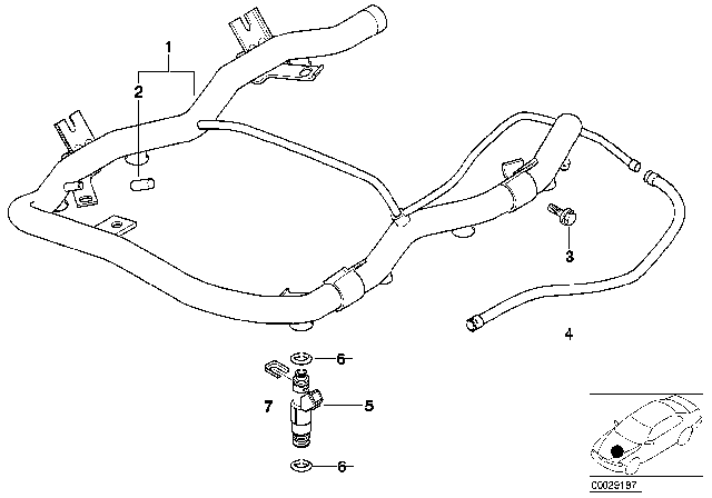 1999 BMW 540i Valves / Pipes Of Fuel Injection System Diagram 2