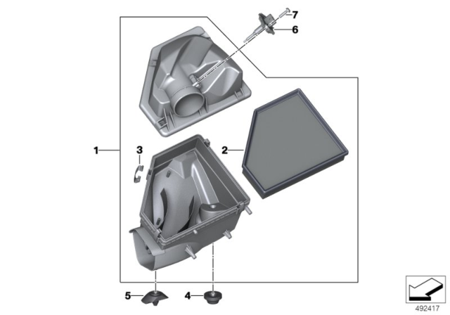 2019 BMW 330i Intake Silencer / Filter Cartridge Diagram