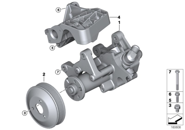 2010 BMW X5 Power Steering Pump Diagram 1