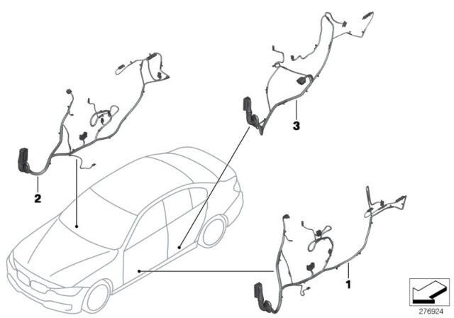 2018 BMW 330i xDrive Door Cable Harness Diagram