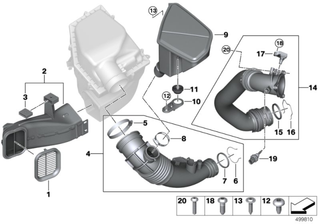 2020 BMW X3 RESONATOR HOLDER Diagram for 13718580439