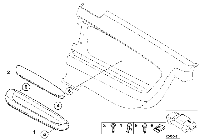 2006 BMW 325Ci Armrest, Rear Diagram