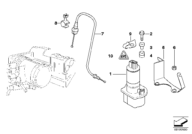 1997 BMW 318ti Bowden Cable Diagram for 35411164435