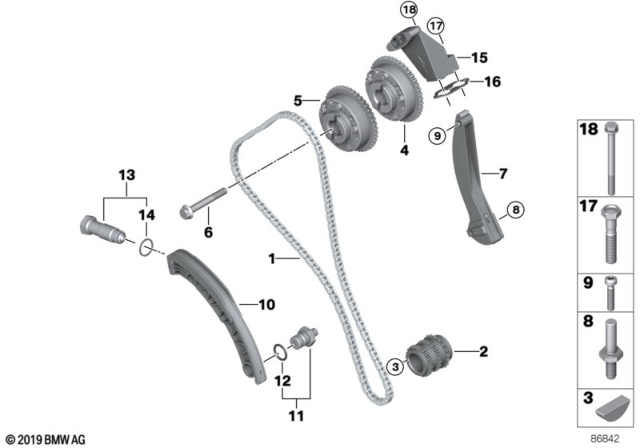 2004 BMW 645Ci Timing Gear, Timing Chain Diagram 1