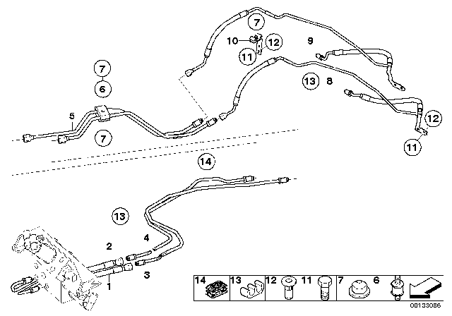 2007 BMW 525i Tubing Support Diagram for 37206769202