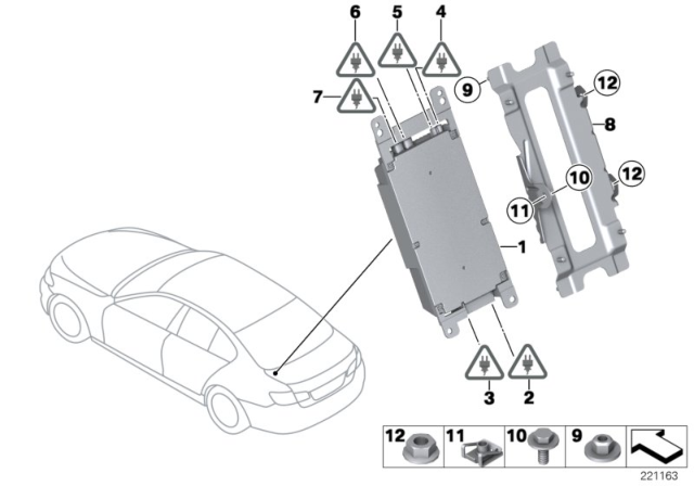 2016 BMW 550i Combox Telematics Diagram