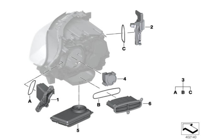 2013 BMW M5 Led Module, Direction Indicator, Left Diagram for 63117352553