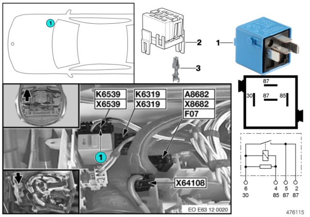 2007 BMW 525xi Relay, Engine Ventilation Heating Diagram