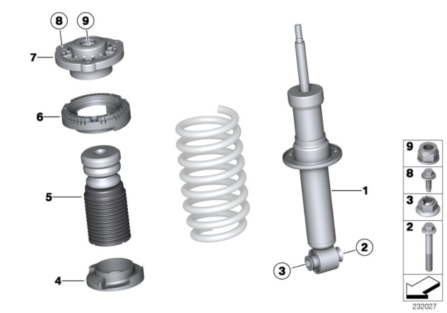 2020 BMW X3 Rear Spring Strut Mounting Parts Diagram