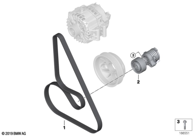 2016 BMW M6 Belt Drive Water Pump / Alternator Diagram