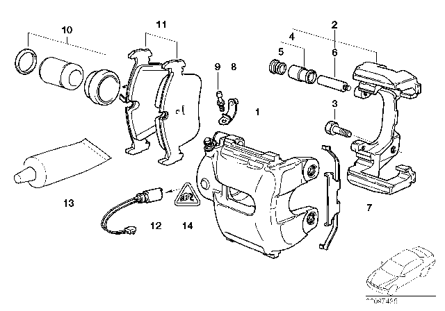 2008 BMW Alpina B7 Repair Kit Guide Bush Diagram for 34116759165