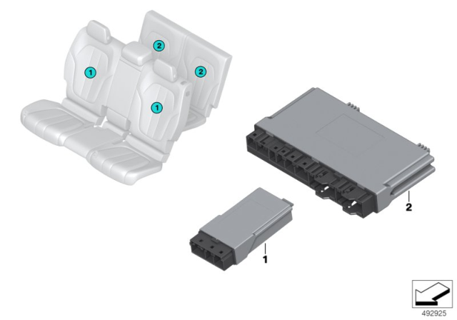 2020 BMW X6 Control Units Seat Module Rear Component Diagram