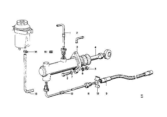 1969 BMW 2000 Input Cylinder Clutch Diagram for 21529057206