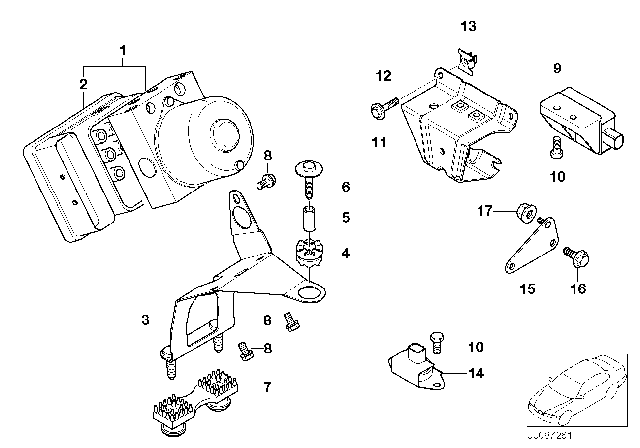 2001 BMW 330Ci EXCHANGE REPAIR KIT DSC CONT Diagram for 34512460475