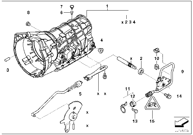 2004 BMW 325Ci Backup Light Position Switch Diagram for 24107507818