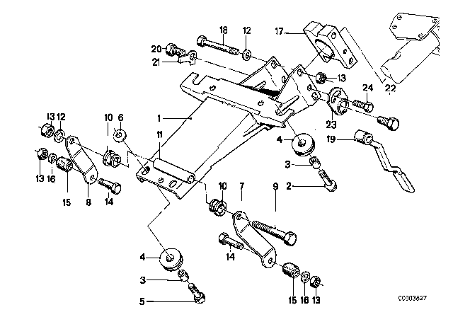1986 BMW 528e Steering Column - Bearing Support / Single Part Diagram