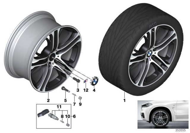 2019 BMW X6 BMW LA Wheel, M Double Spoke Diagram 2