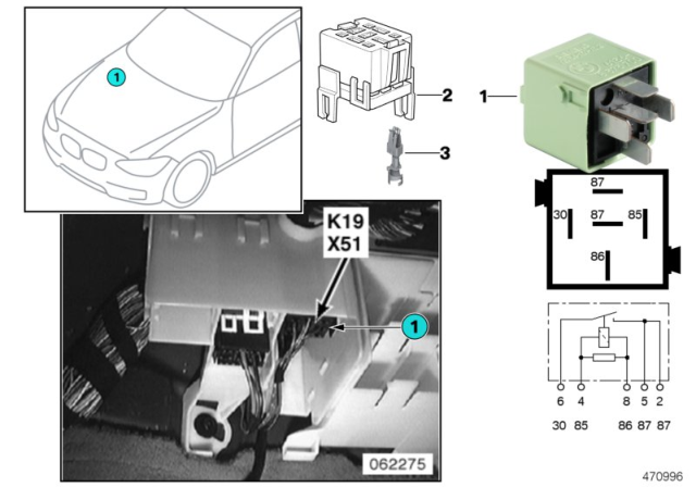 2000 BMW 328i Relay, A/C Compressor Diagram 2