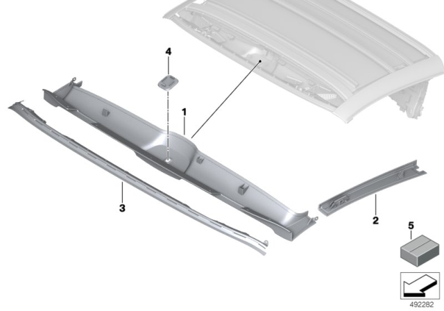 2019 BMW i8 Trim Roof Frame Diagram for 54348496836