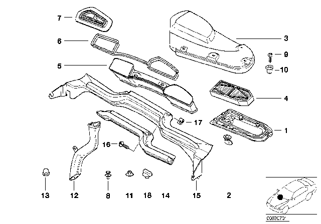 1998 BMW 750iL Microfilter / Activated Carbon Container Diagram