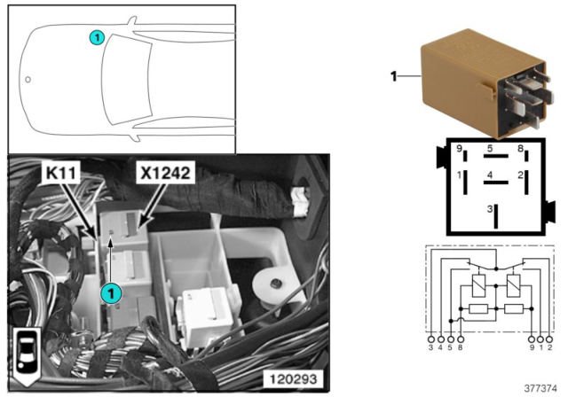 2003 BMW X5 Relay, Windscreen Wipers Diagram