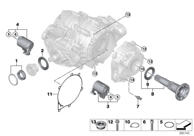 2018 BMW X6 M Rear Axle Differential Separate Components Diagram
