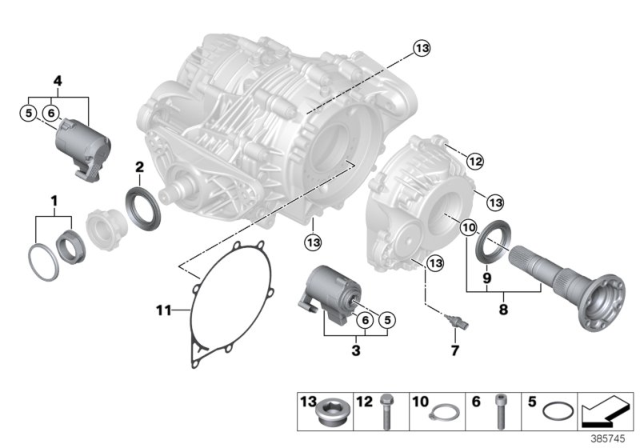 2016 BMW X5 M Output Flange Set Diagram for 33107850614