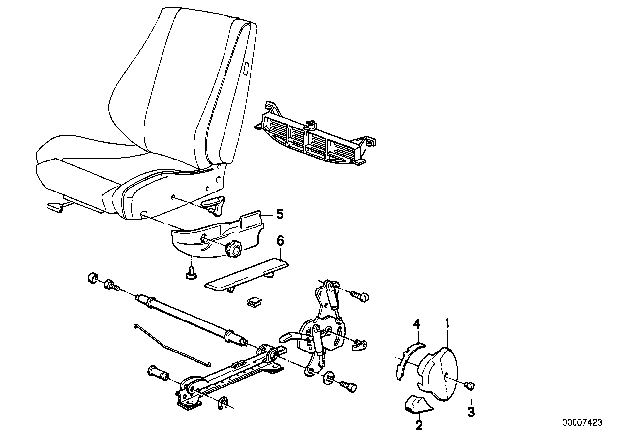 1982 BMW 633CSi BMW Sports Seat Coverings Diagram