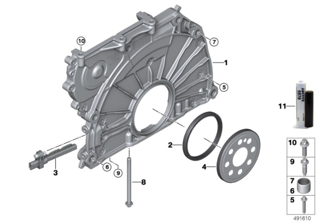 2019 BMW X2 TIMING CASE COVER Diagram for 11148687456