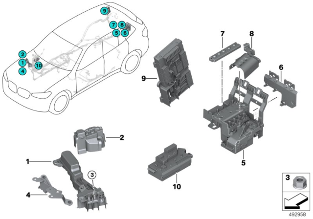 2020 BMW X3 B+ Distributor, Rear Diagram for 61146841702