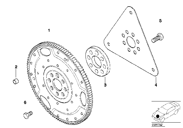 2004 BMW 325xi Flywheel Automatic Diagram