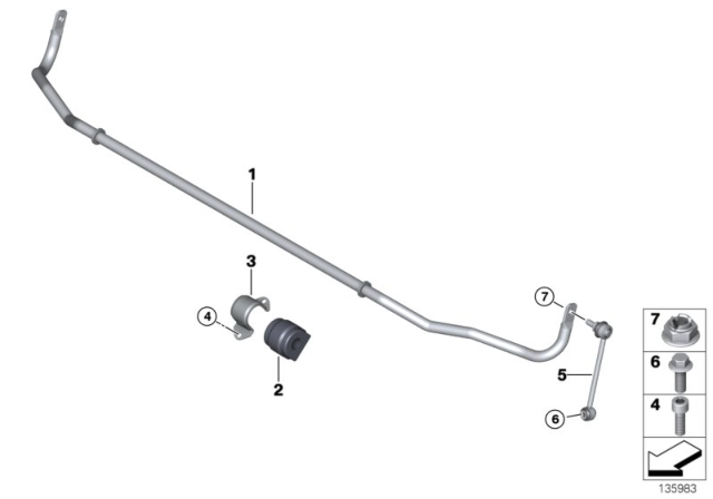 2007 BMW 328i Stabilizer, Rear Diagram