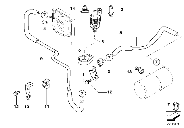 2003 BMW X5 Fuel Tank Breather Line Diagram for 13907502682