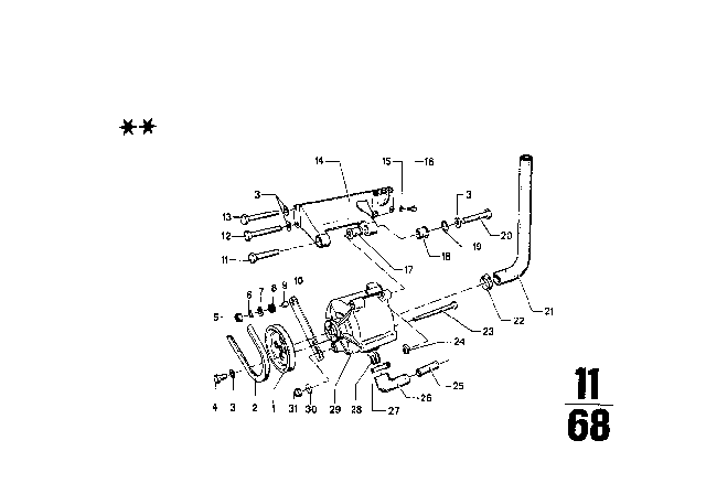 1972 BMW 2002 Emission Control - Air Pump Diagram 1