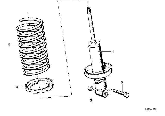 1979 BMW 320i Shock Absorber / Coil Spring / Attaching Parts Diagram