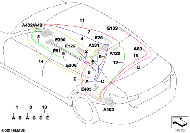 2020 BMW M340i ANTENNA CABLE SDARS Diagram for 61118718728