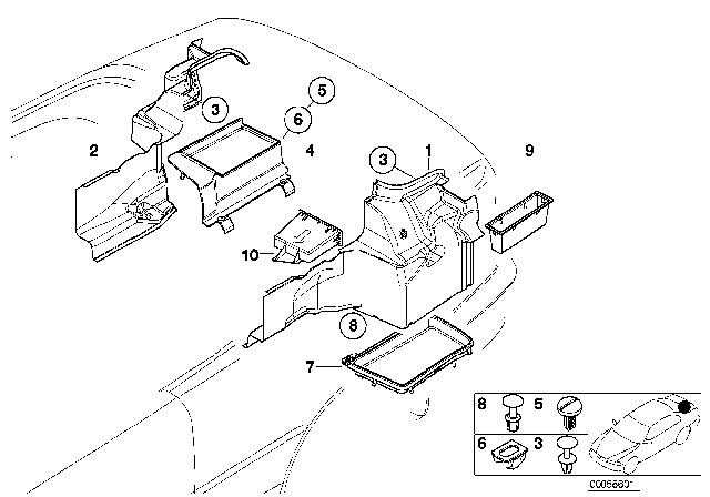 2003 BMW 325Ci Storing Partition Diagram for 51478243085