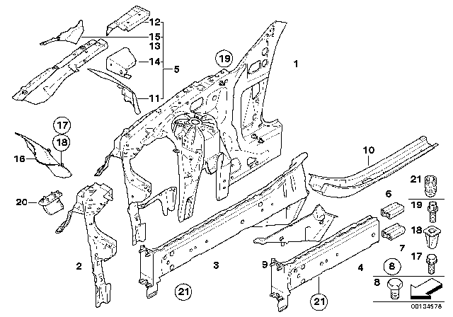 2010 BMW M6 Wheelhouse / Engine Support Diagram