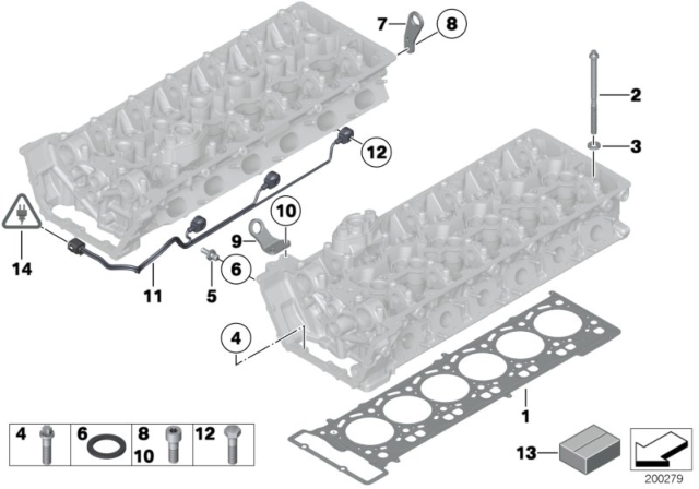 2014 BMW 760Li Cylinder Head / Mounting Parts Diagram