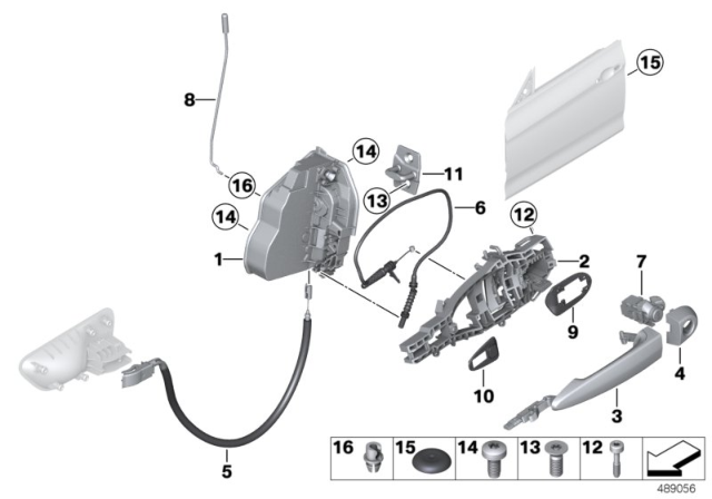 2014 BMW 328i GT Bowden Cable, Inside Door Opener Front Diagram for 51217291403