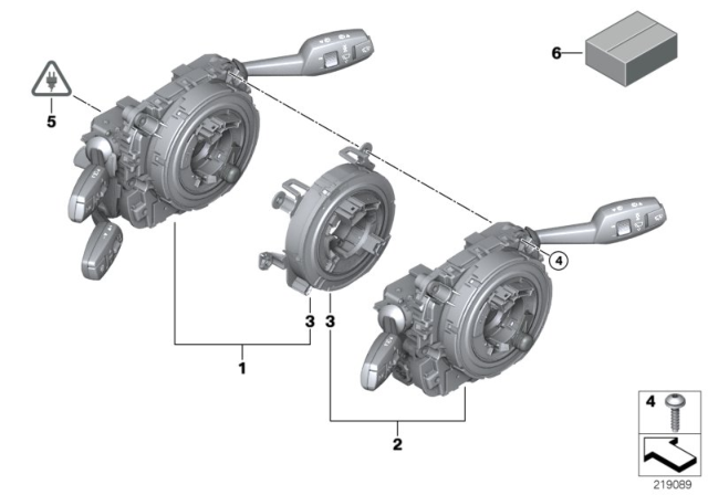 2007 BMW 328i Switch Cluster Steering Column Diagram